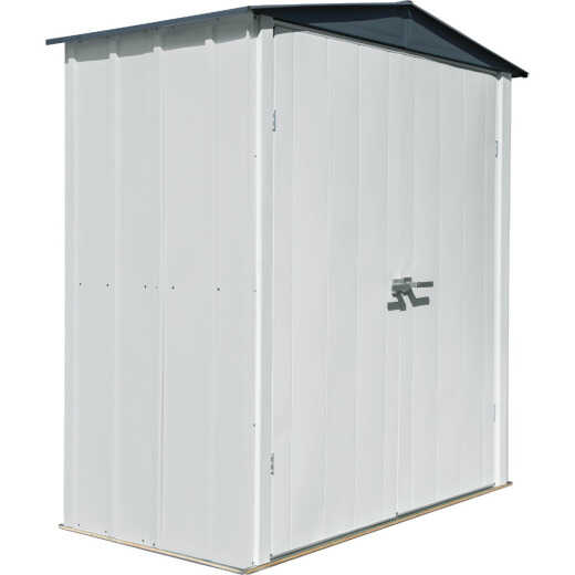 Arrow Spacemaker 6 Ft. x 3 Ft. Galvanized Steel Patio Shed, Flute Grey and Anthracite